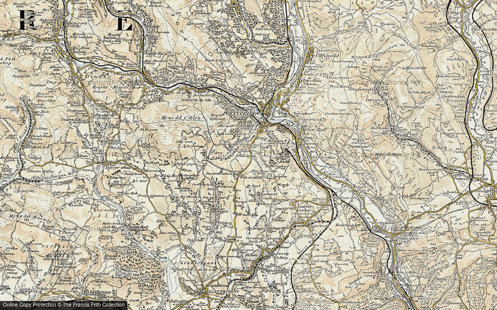 Old Map of Pen-y-rhiw, 1899-1900 in 1899-1900