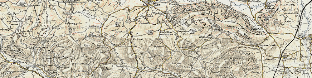 Old map of Pen-y-wern in 1901-1903