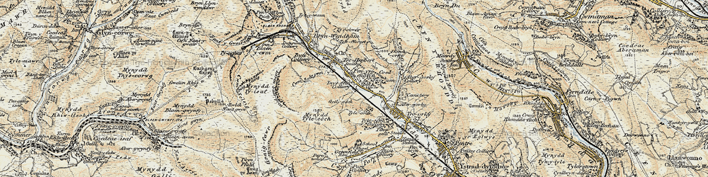 Old map of Pen-yr-englyn in 1899-1900