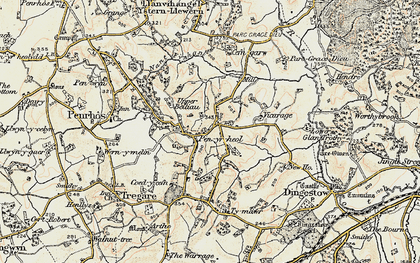Old map of Pen-yr-heol in 1899-1900