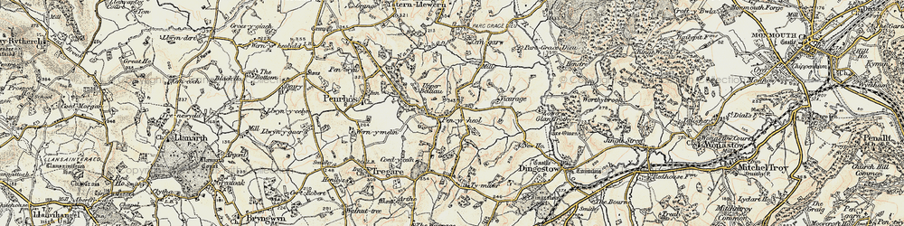 Old map of Pen-yr-heol in 1899-1900
