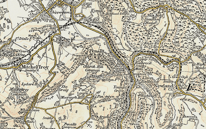 Old map of Penallt in 1899-1900