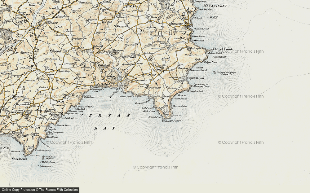 Old Map of Penare, 1900 in 1900