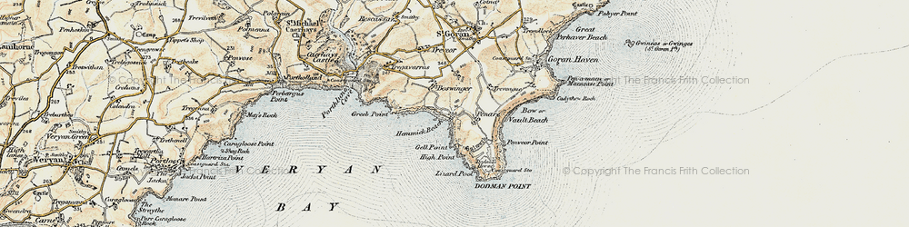 Old map of Penare in 1900