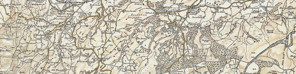 Old map of Penarron in 1902-1903