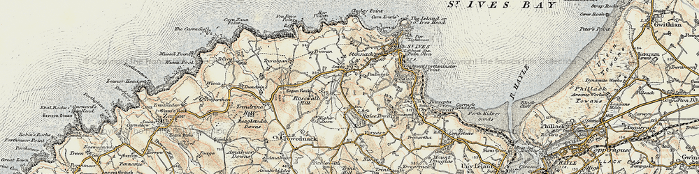 Old map of Penbeagle in 1900