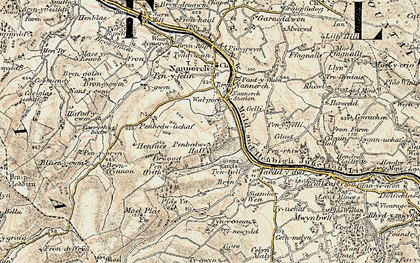 Old map of Penbedw in 1902-1903