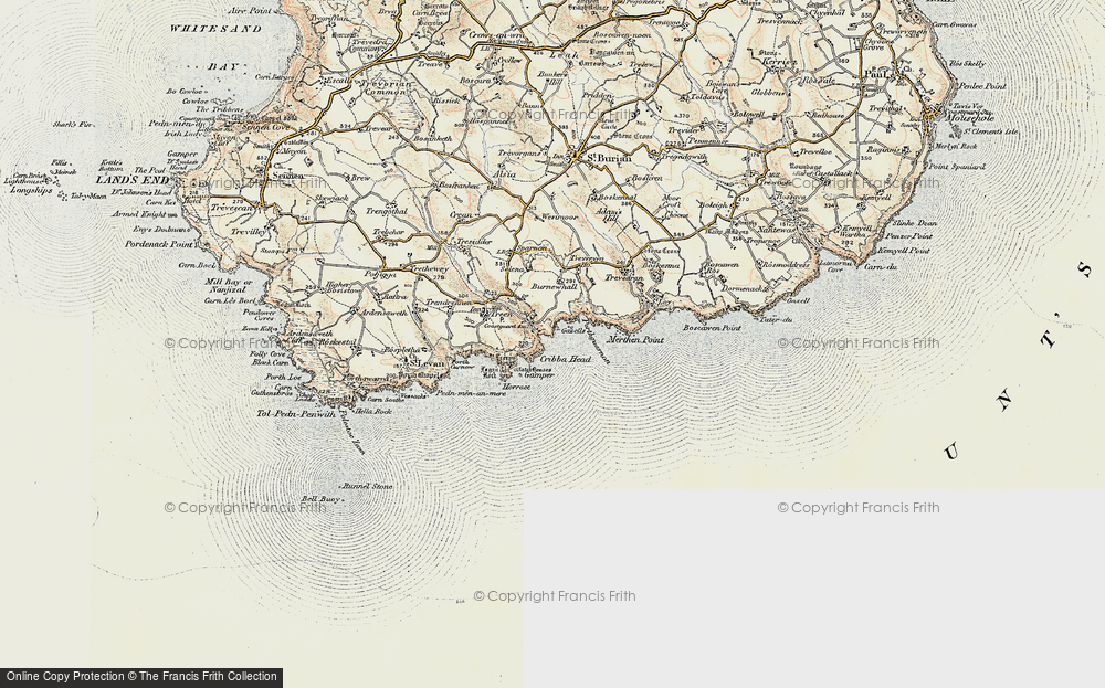 Old Map of Penberth Cove, 1900 in 1900