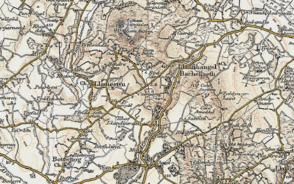 Old map of Afon Horon in 1903