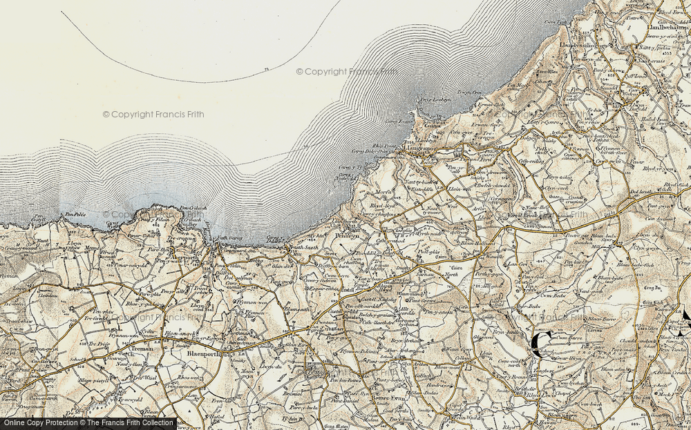 Old Map of Penbryn, 1901 in 1901