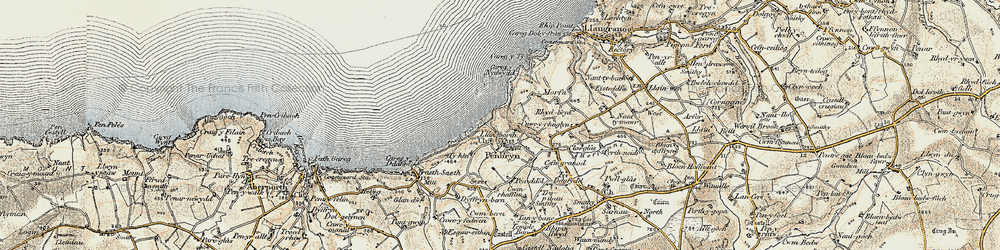 Old map of Penbryn in 1901