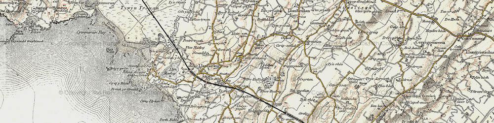 Old map of Bodgedwydd in 1903-1910