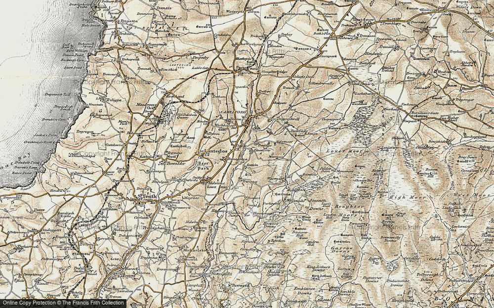 Old Map of Pencarrow, 1900 in 1900