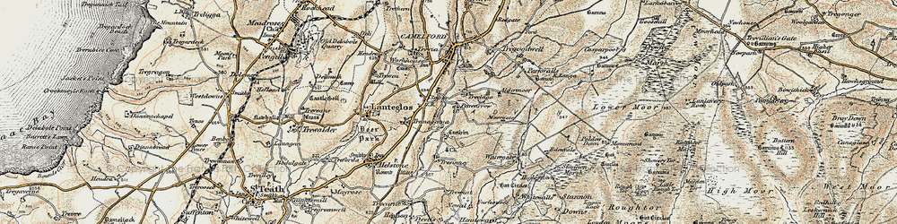 Old map of Pencarrow in 1900