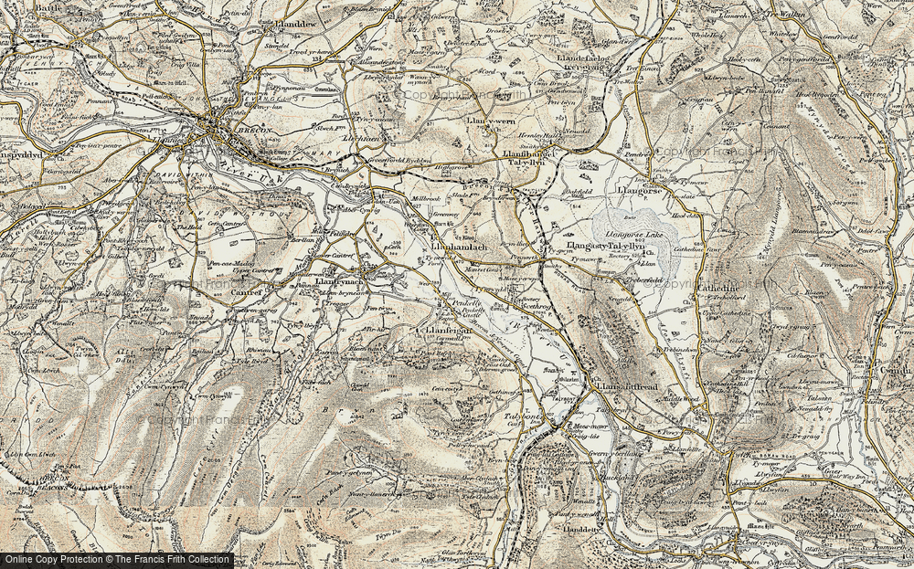 Old Map of Pencelli, 1900-1901 in 1900-1901
