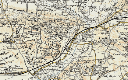 Old map of Pencoed in 1899-1900