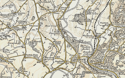 Old map of Pencraig in 1899-1900