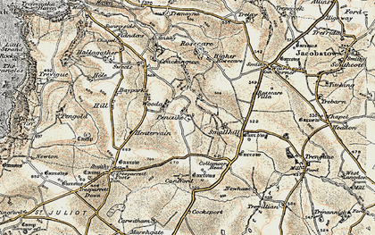 Old map of Pencuke in 1900