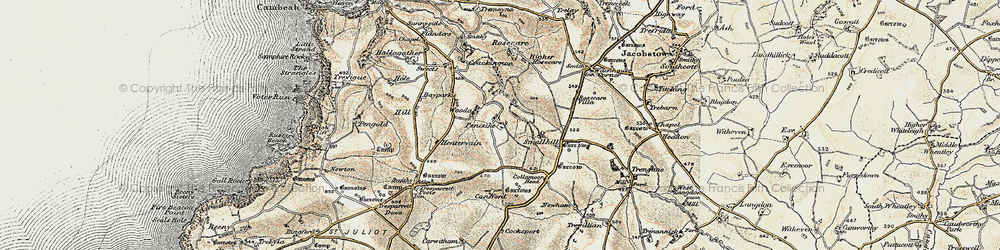 Old map of Pencuke in 1900