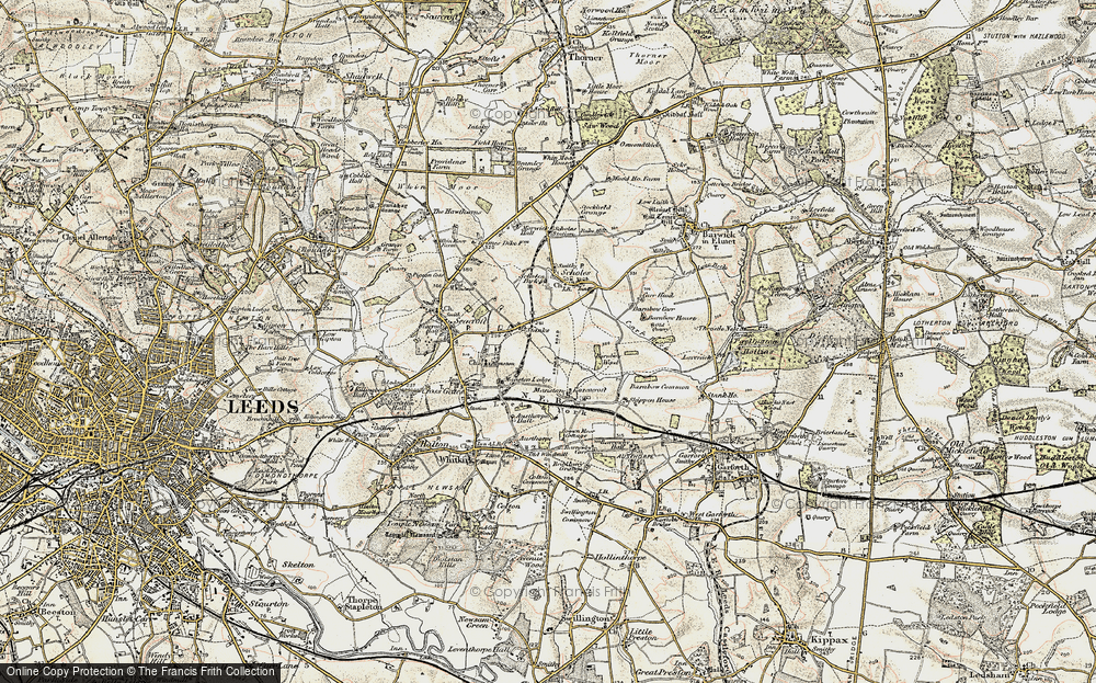 Old Map of Historic Map covering Barnbow Wood in 1903-1904