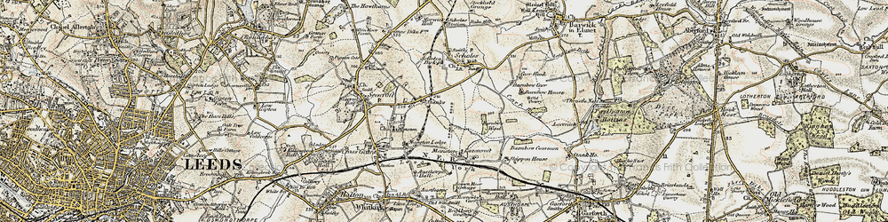 Old map of Pendas Fields in 1903-1904