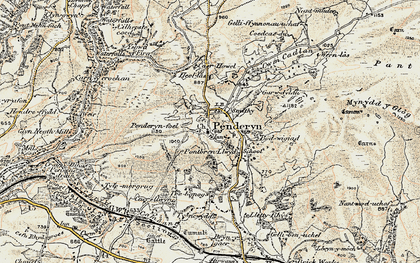 Old map of Penderyn in 1900