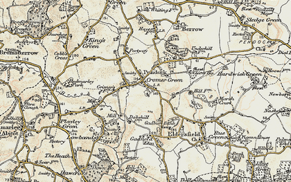 Old map of Pendock in 1899-1900