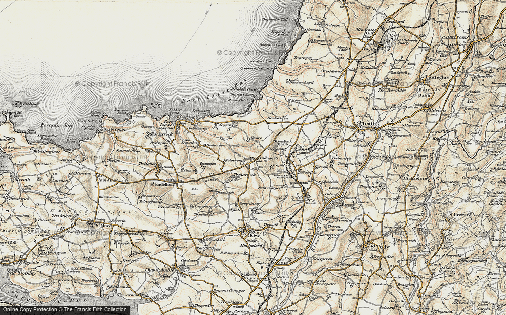 Old Map of Pendoggett, 1900 in 1900