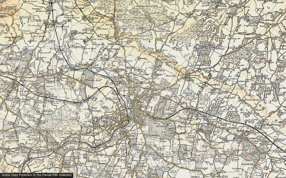 Old Map of Penenden Heath, 1897-1898 in 1897-1898