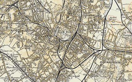 Old map of Penge in 1897-1902
