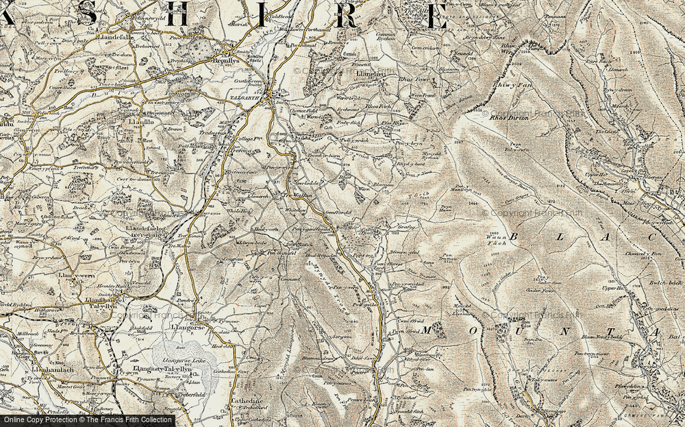 Old Map of Historic Map covering Whole Ho in 1900-1901