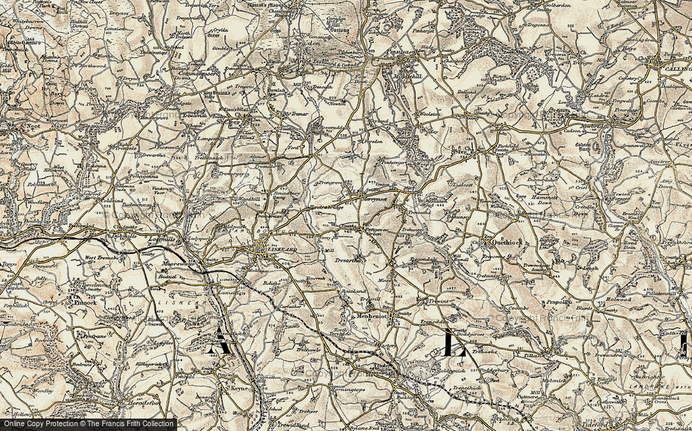 Old Map of Pengover Green, 1900 in 1900