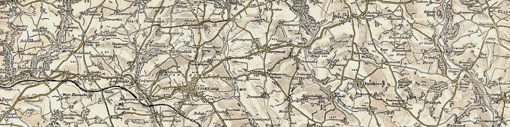 Old map of Pengover Green in 1900