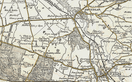 Old map of Pengwern in 1902-1903