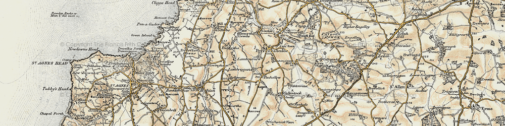 Old map of Penhallow in 1900