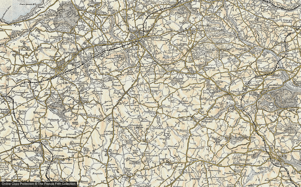 Old Map of Historic Map covering Buller Downs in 1900