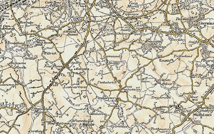 Old map of Penhalurick in 1900