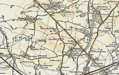Old map of Penhill in 1898-1899