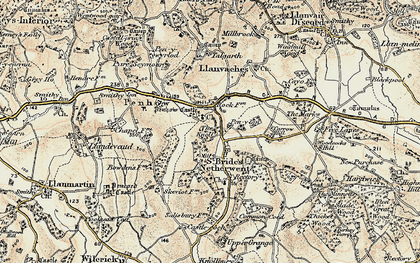 Old map of Penhow in 1899-1900