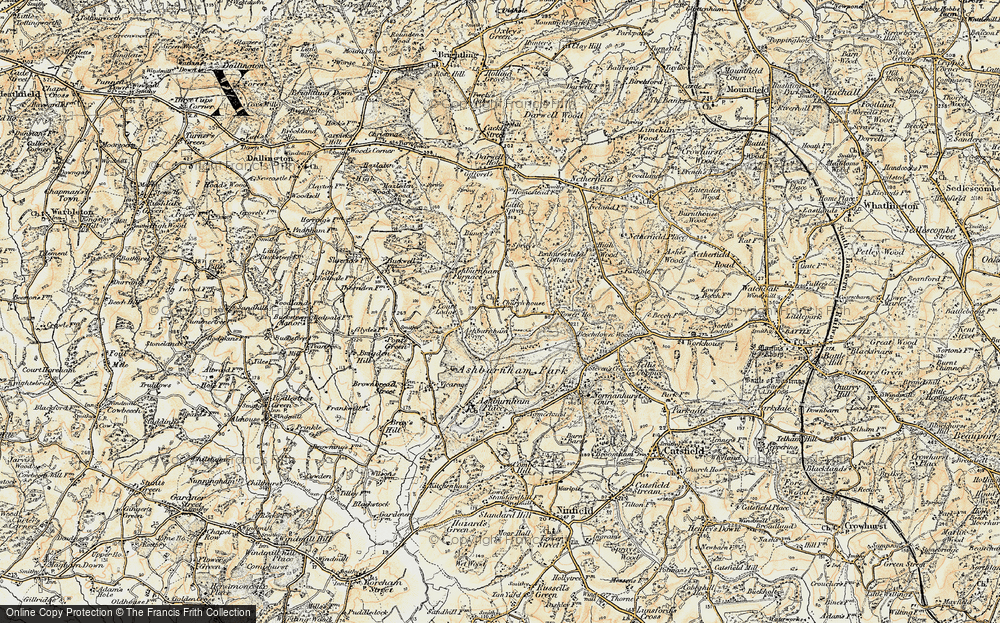 Old Map of Penhurst, 1898 in 1898