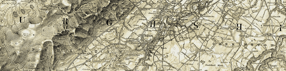 Old map of Penicuik in 1903-1904
