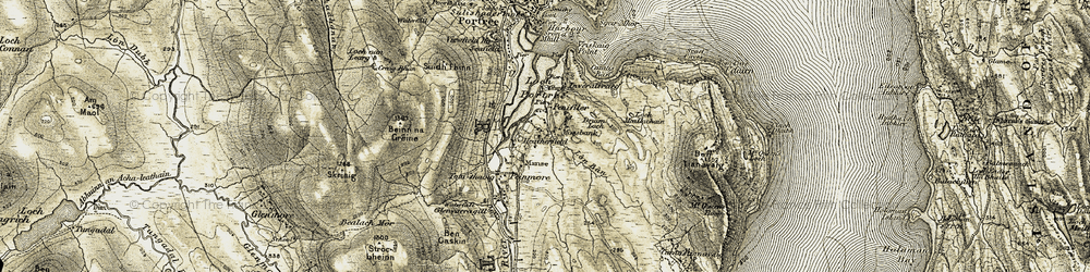 Old map of Penifiler in 1908-1909
