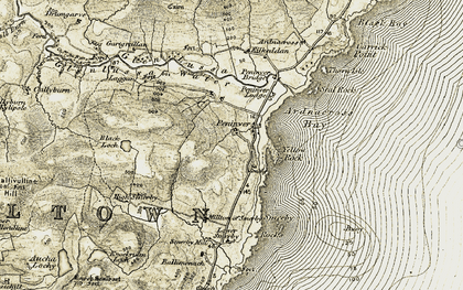 Old map of Black Bay in 1905-1906