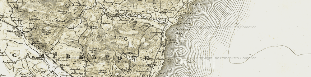 Old map of Black Bay in 1905-1906