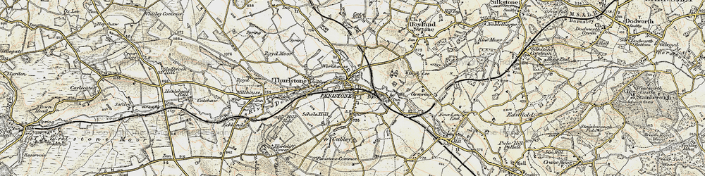 Old map of Penistone in 1903