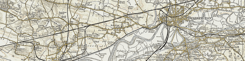 Old map of Penketh in 1903