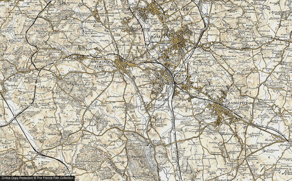 Old Map of Penkhull, 1902 in 1902