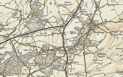 Old map of Brook in 1898-1899