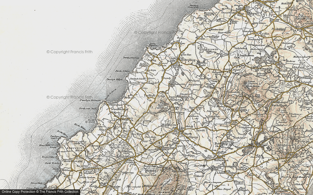 Old Map of Historic Map covering Penllech Bach in 1903