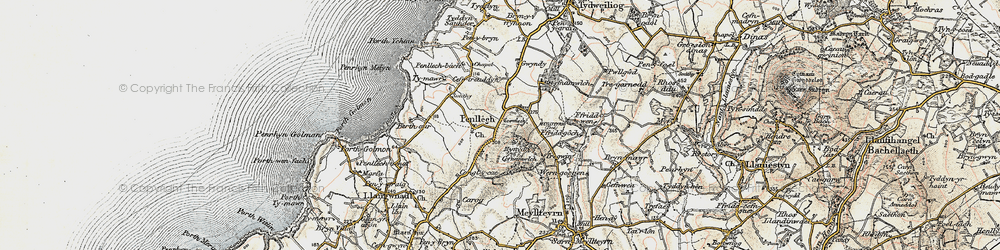 Old map of Penllech in 1903